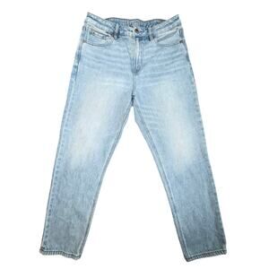 American Eagle Strigid Mom Jean Tapered Light Wash Denim Jeans Womens 8 Short